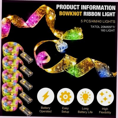 Christmas Ribbon Fairy Lights Christmas tree LED light strip