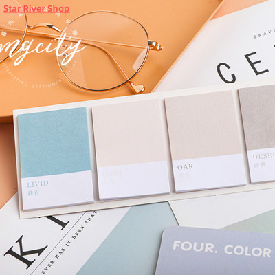 80Sheets/pack Kawaii Sticky Notes Wheel of Four Colors Serie