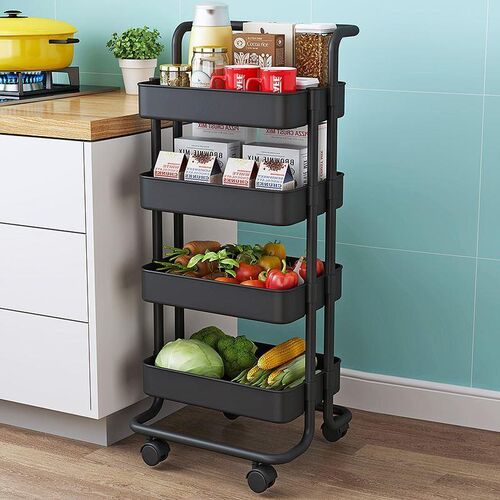 Trolley storage rack landing kitchen bathroom mobile snack