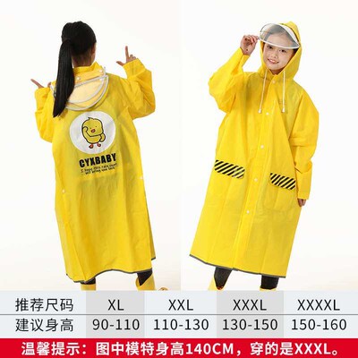CHENXING Transparent Childrens Raincoat Riding Large Backpa