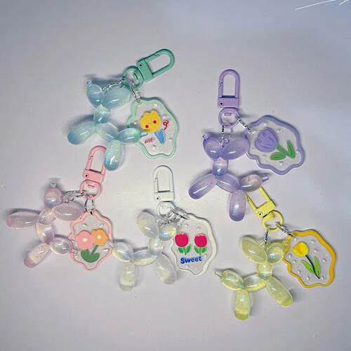Balloon Dog Luminous Keychain Balloon Dog Glow At Night