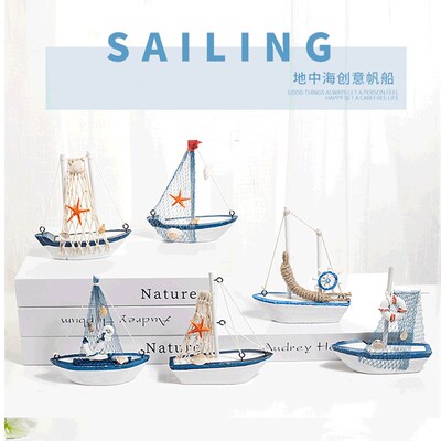 Marine Nautical Creative Sailboat Mode Room Decoration Figur