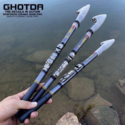 Dark Gray Telescopic Carp Fishing Rod, Short Rigid Telescopi
