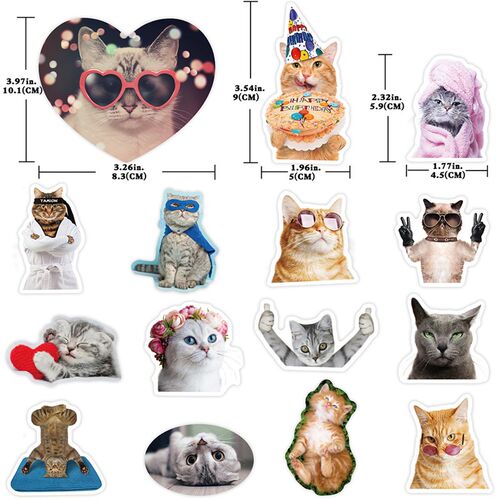 65pcs Funny Cute Cat Meme Stickers Kid Toy Scrapbook Noteboo