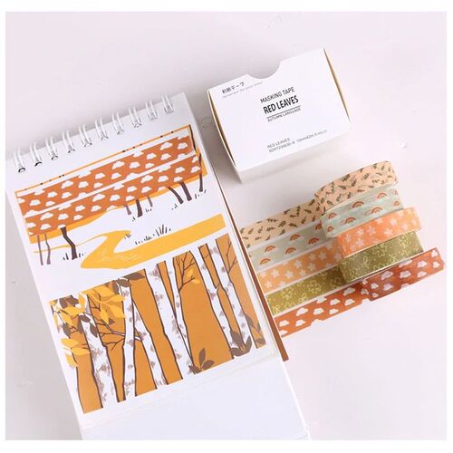 5Pcs Basic Washi Tapes Scrapbooking Washi Tape Set School Su