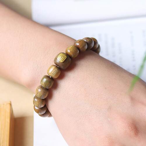 Argentine green sandalwood barrel beads DIY five rosary bead