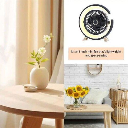 Rotatable Desk Desktop Outdoor Table Cooling Fan With LED