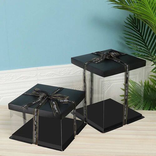Large Transparent Cake Gift Box PVC Clear Packaging Box for