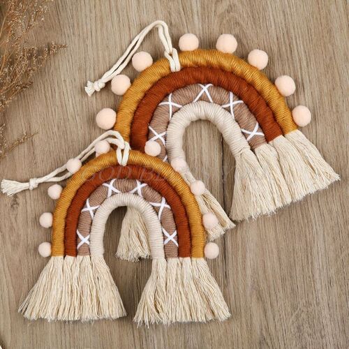 DIY Rope Rainbow Hanging Handmade Weaving Ornament Nordic Ba