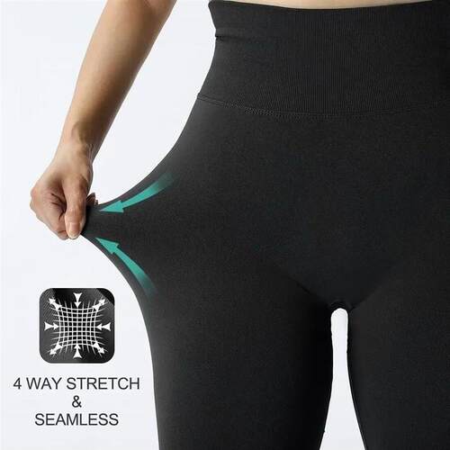 Seamless Knitted Leggings Fitness  Pants Womens High Waist