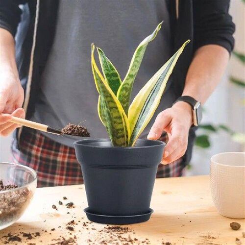 3PCS Round Nursery Pots Plastic Imitation Ceramic Seedling