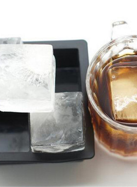 4 Hole Big Cube Jumbo Large Silicone Ice Cube Square Tray