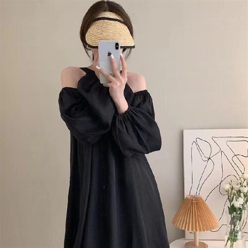 White Aline Dress Off Shoulder Halter Design Fashionable Rel