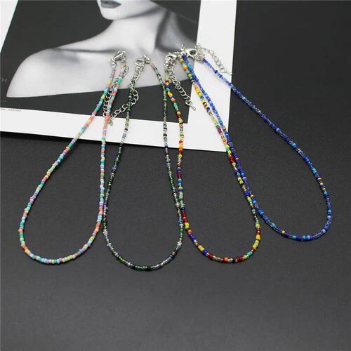 New Korean Sweet Colorful Chokers Collar Boho Seed Beaded Cl