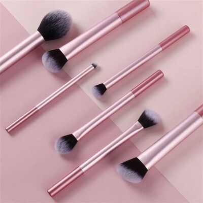 7pcs Pro Makeup Brush Set - Soft, Premium Synthetic Hair, Cr