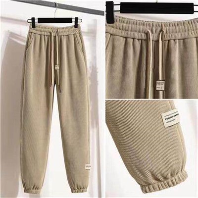 New Chenille Fleece Casual Pants Womens Thickened Corduroy