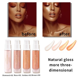 4 Color Bronze Body Shimmer Oil Face Brighten Glow Pearl Whi