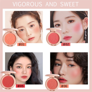 New 6 Colors Blush Makeup Palette Mineral Powder Red Rouge