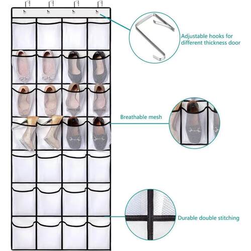 Over The Door Shoe Rack With12/14/24/28/35/40 Large Mesh Poc