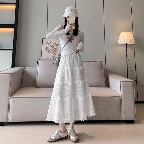 White Cake Skirt Womens Spring And Summer New Skirt  Style