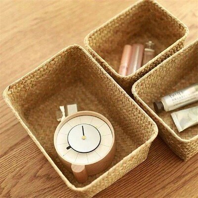 Container Seagrass Storage Decor Home Picnic Handmade Woven