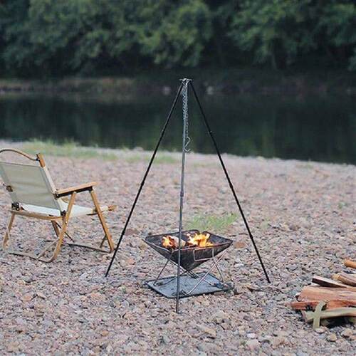 Camping Bonfire Tripod Portable Triangle Support Aluminum