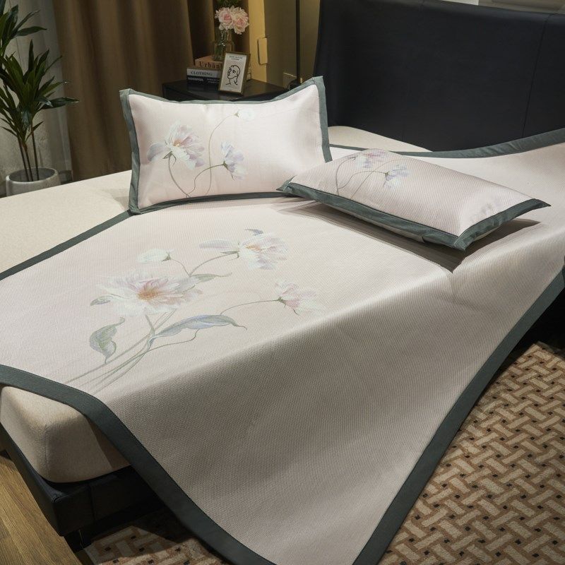 夏天冰丝藤席三件床笠款学生宿舍单人夏天空调软席可水洗折叠,床上用品,冰丝席,淘宝优惠券,粉丝福利购,淘宝优惠卷