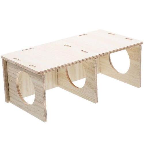 Hamster House Solid Wood Hideout Hut Toy Decor Cage Guinea