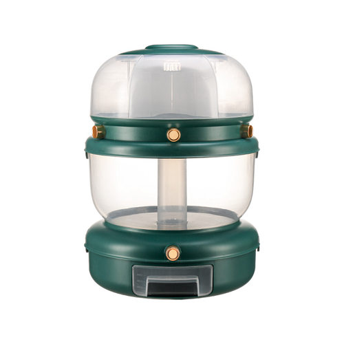 Double-layer Rotatable Rice Bucket Grain Storage Box for Hou
