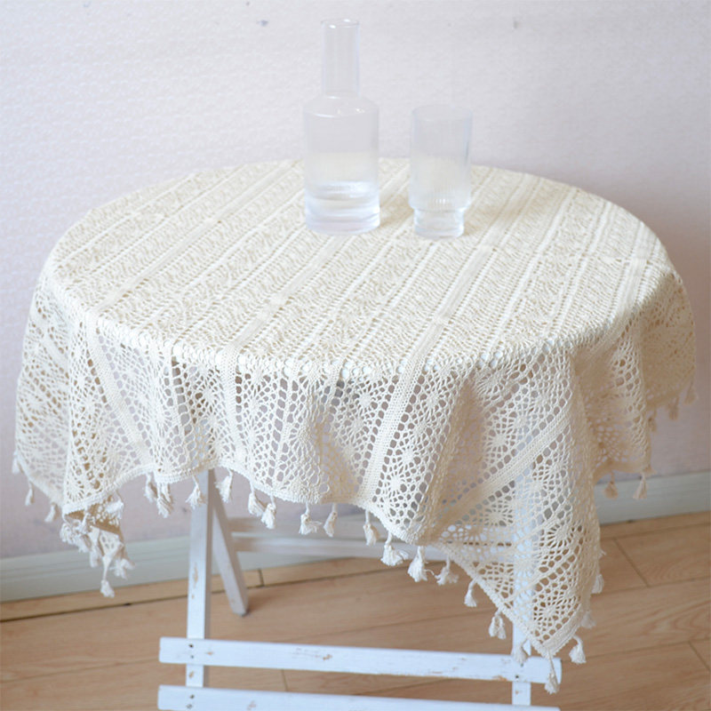 田园镂空棉线编织仿手工钩针餐桌布台布茶几蕾丝床头柜盖巾沙发巾,居家布艺,桌布,淘宝优惠券,粉丝福利购,淘宝优惠卷