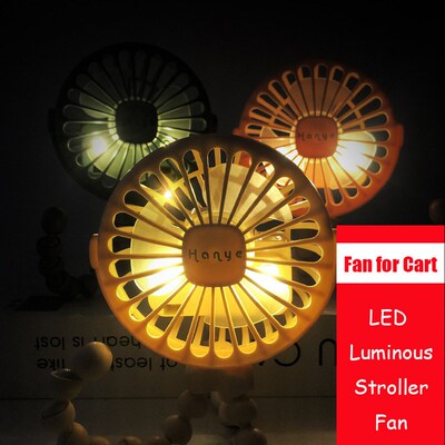 Summer Night Light Fan for Stroller Portable Handheld Fan Ba