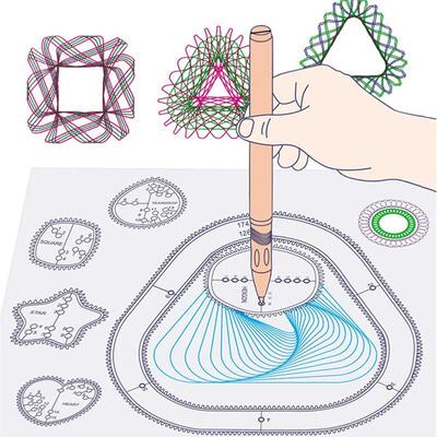 Funny Spirograph Drawing Toys Set Interlocking Gears & Wheel