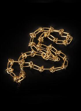 项打结荆棘链金色简约嘻哈锁骨颈链Hip hop collarbone choker