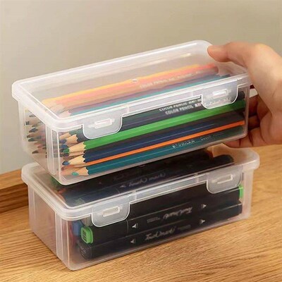 1pc Translucent PencCase Large Capacity Lightweight Convenie
