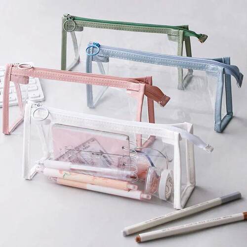 PVC Transparent Pencil Case Kawaii Waterproof Pencil Bags fo