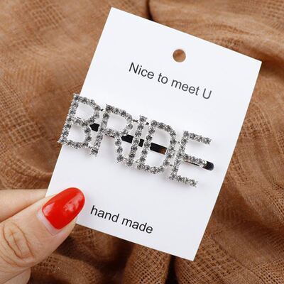 Glitter Rhinestone team Bride to be Hair Clip Hairpin Bridal