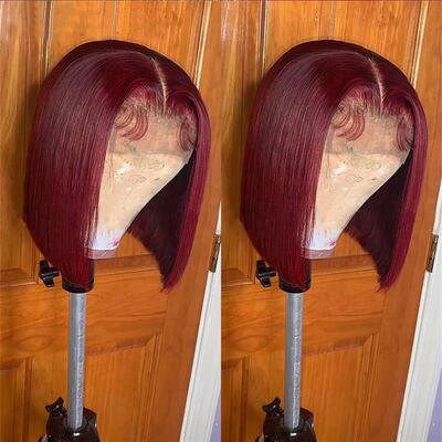 Burgundy Bob Lace Frontal Wig 1B 99J Ombre Lace Front Wigs F