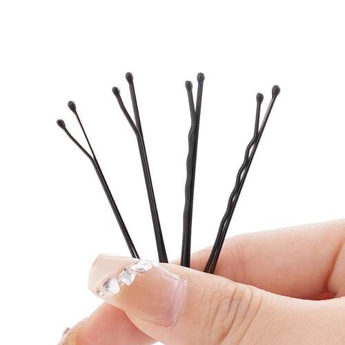 Black One-Word Hair Clip, Korean Style Adult Wavy Clamp Smal