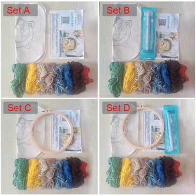 DIY Whale Embroidery Kit Punch Needle Stitching Craft Set Pa