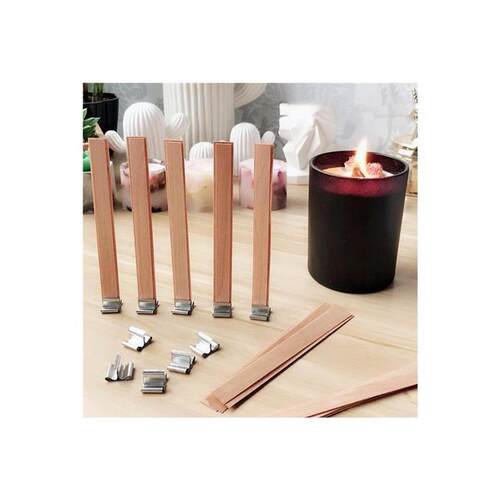 20PCS Natural Wood Wax Wick DIY Candle Material Soy Wax Arom