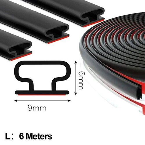 6M Draught Excluder D-Shape Adhesive Door Sealing Strip