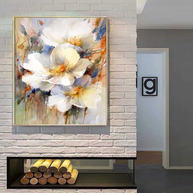手工花卉油画装饰画竖版抽象走廊餐厅壁画,家居饰品,现代装饰画,淘宝优惠券,粉丝福利购,淘宝优惠卷