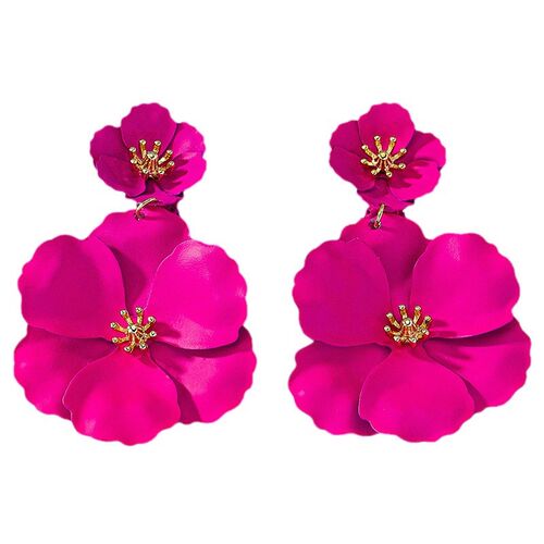Vintage Long Colorful Flower Spray Multilayered Creative Ear