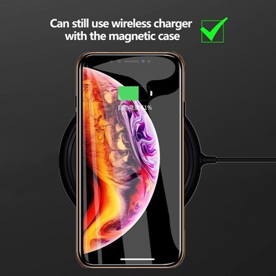 Magnetic Tempered Glass Privacy Metal Case For iphone 11Pro