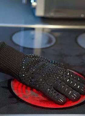 2片heat Resistant BBQ grill Gloves Cooking Baking Oven Mitts