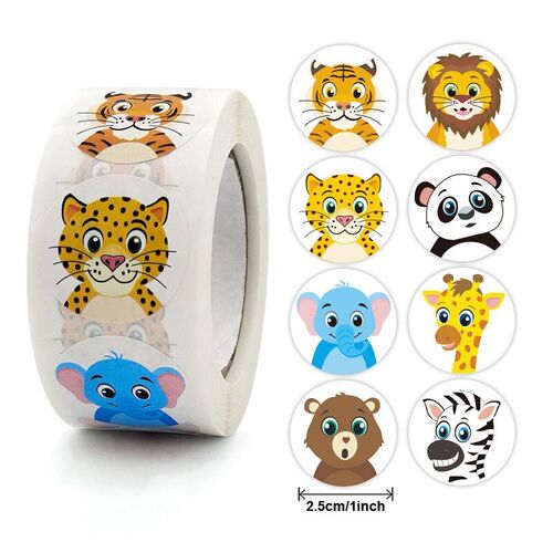 100-500pc Stickers for Children Kids Rolling Animal Roll