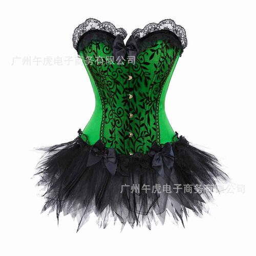 Funny womens tight corset dance performance skirt printed