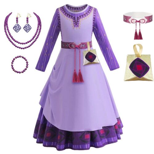 Girl Asha Dress Movie Star Wish Cosplay Princess costumes