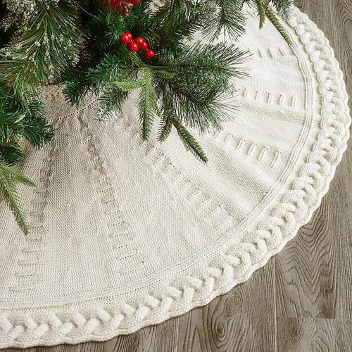 New Product Christmas Tree Skirt Knitted Tree Skirt Apron Ch