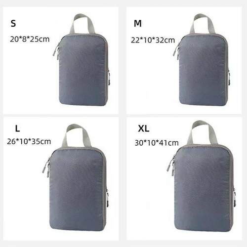 4Pcs Travel Compression Packing Cubes Bag Portable Suitcase